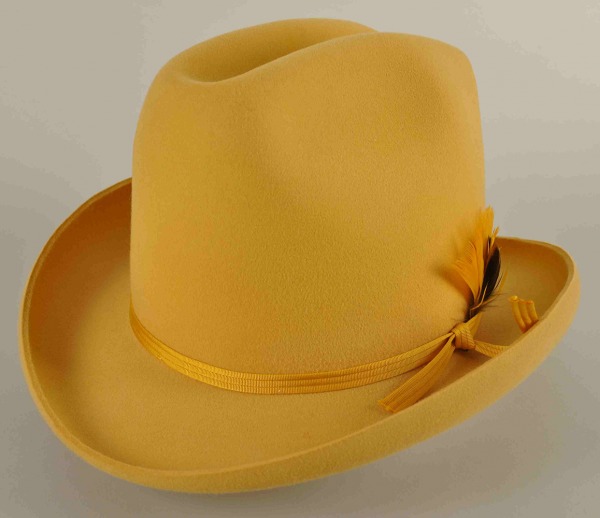 Yellow felt cowboy hat