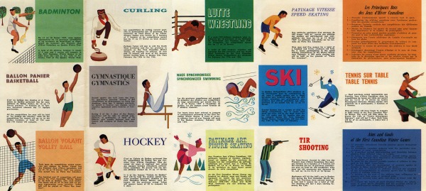 Colour brochure showing the sports and goals of the Canada Games