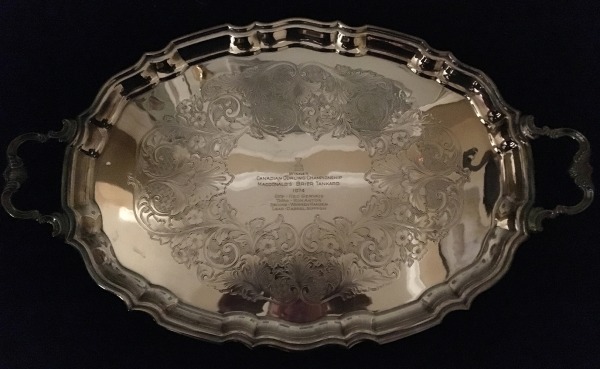 silver bowl  engraved with Hector Gervais team members' names