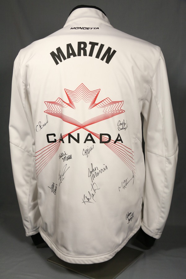 white jacket with name MARTIN and signatures