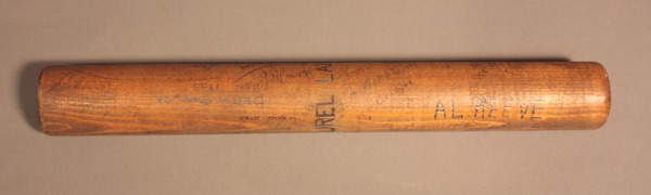 signed wood relay baton