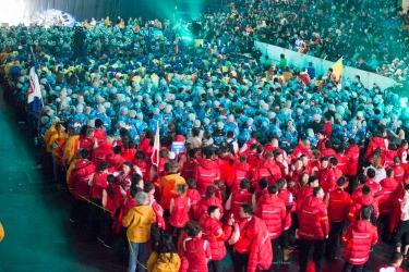 athletes at the 2014 Arctic Winter Games Ceremony