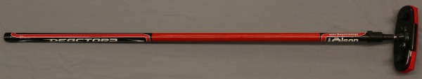 curling broom with red synthetic head