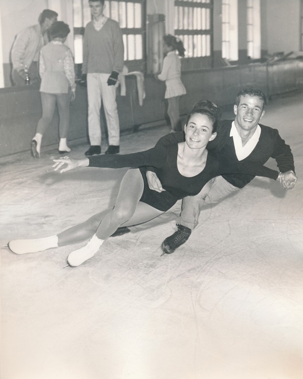 photograph of Maria and Otto Jelinek at practice session