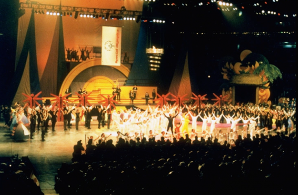 Photo of the first Canadian National Special Olympics ceremony held in 1969