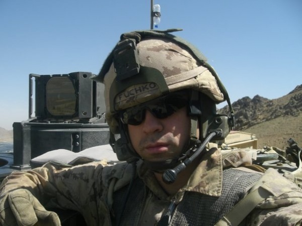 photograph of Mark Fuchko in combat uniform